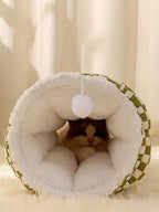Cozy Plush Pet Tunnel Nest – Foldable, Semi-Enclosed Hideaway for Cats & Small Dogs