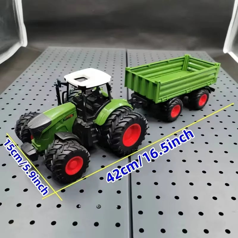 16.5 Inches/42Cm Large Farm Tractor Toys with Trailer, Realistic Farm Tractor Set for Christmas Birthday Gift