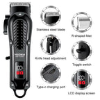 Hiena HYN-212 Electric Hair Clipper UBS Rechargeable Cordless Beard Trimmer Men Powerful Electric Hair Clipper Trimming Tool