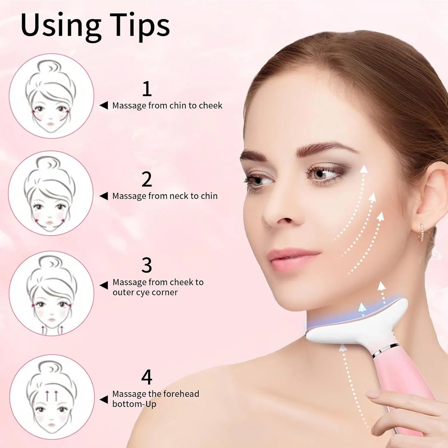 3-in-1 Heated Facial Massager with Vibration - Rechargeable Face Sculpting Tool for Skin Care