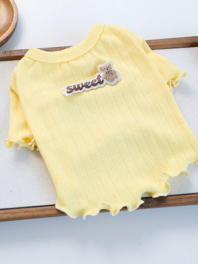 Sweet Bear Patch Ribbed Pet Top – Bow & Frill Dog Shirt
