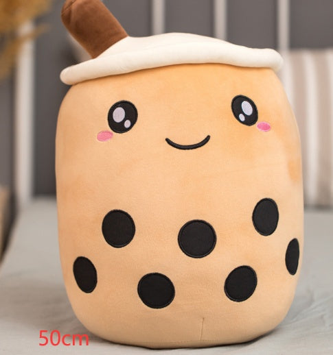 Boba Tea Plush Pillow - Cute Bubble Tea Stuffed Animal Cushion for Kids & Adults