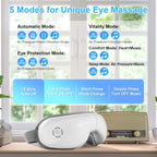 Rechargeable Eye Massager with Heat & Bluetooth Music – Eye Strain, Migraine & Fatigue Relief