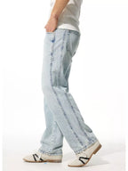 Men's Wide Leg Jeans | Cotton-Rayon Blend | Washed Finish & Slight Stretch