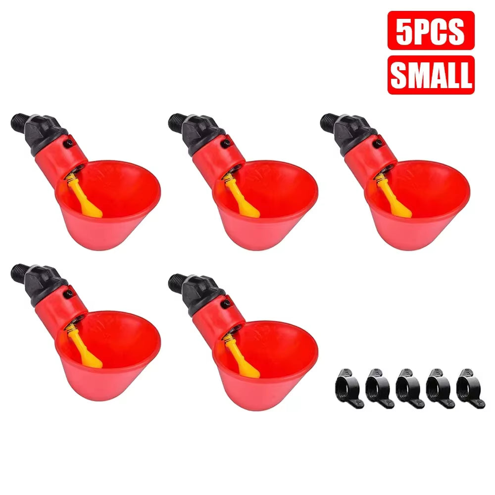 5/10/20 Pcs Automatic Poultry Drinking Bowl Chicken Waterer Cups Duck Drinking Machine Hanging Drinking Bowls Water Dispenser