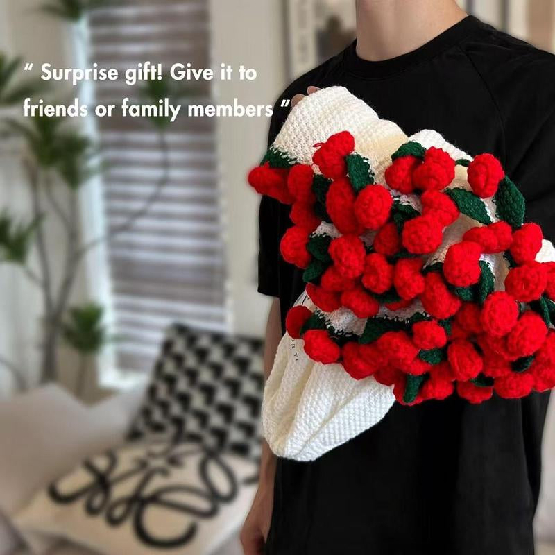 Rose Hand-Woven Blanket, Pure Handmade Blanket, Can Be Turned into a Bouquet of Roses Blanket,A Gift for the Object, Mother, Elders, a Special Gift