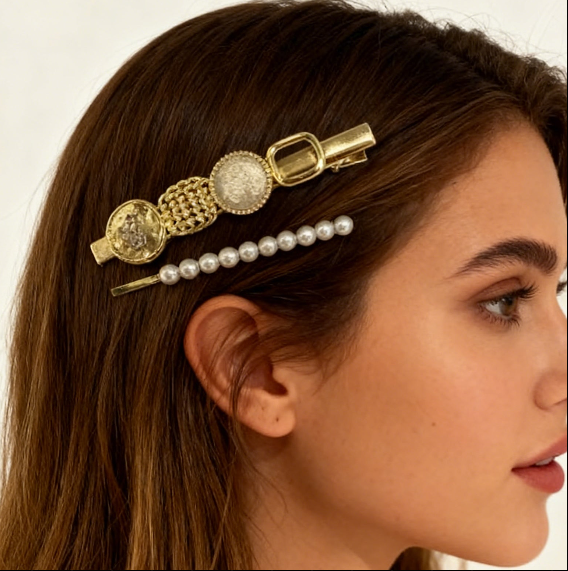 Pearl Hair Clip Set – 2-Piece Elegant Hair Accessories for Women