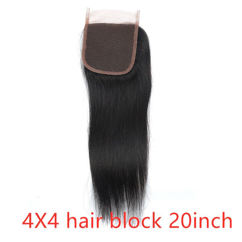 4x4 Human Hair Lace Closure - Straight Wave Natural Color