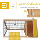 PawHut 46" Wooden Rabbit Hutch with Run – Outdoor A-Frame Cage for Rabbits, Guinea Pigs & Small Animals