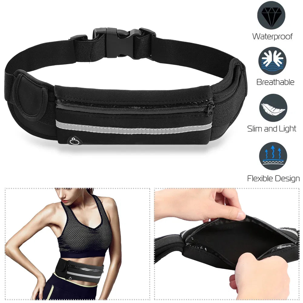 Waterproof Running Belt Bag - Adjustable Waist Pack for Phone & Essentials