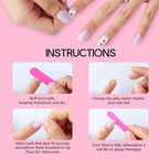 Press On Nails - Purple Glitter Long Stiletto False Nails 24pc with Adhesive