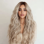 Gray Ombre Wavy Lace Front Wig | T-Part Lace | 150% Density | Heat Resistant Synthetic