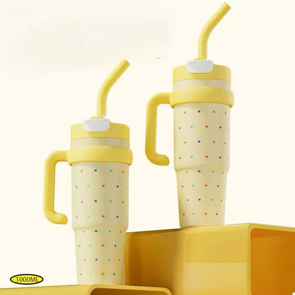 1000ml Large Capacity Water Bottle with Straw | Stainless Steel Insulated Tumbler | 34oz