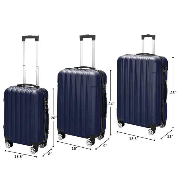 Premium 3-Piece Luggage Set - Hardside Spinner Suitcase Collection with TSA Lock