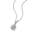 Moissanite Pendant Necklace | 1ct 2ct 3ct | S925 Sterling Silver & Platinum Plated
