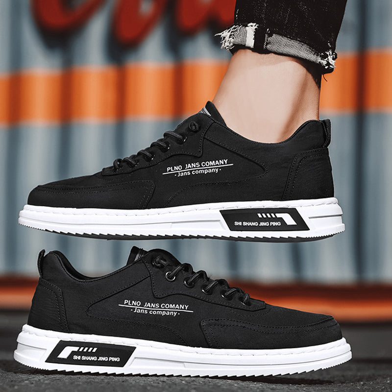 Men's Canvas Platform Sneakers – Breathable Lace-Up Casual Shoes