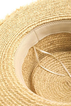 Women's Basket Weave Straw Sun Hat – Wide Brim, Adjustable & Beach-Chic | Fame Accessories