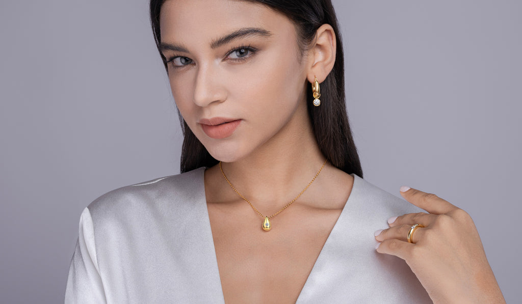 Moissanite Water Drop Necklace | 0.1ct Diamond Alternative | S925 Sterling Silver Pendant