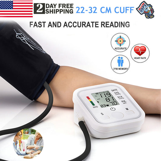 Automatic Blood Pressure Monitor - Upper Arm Cuff with Voice Guidance & Large Backlit Display