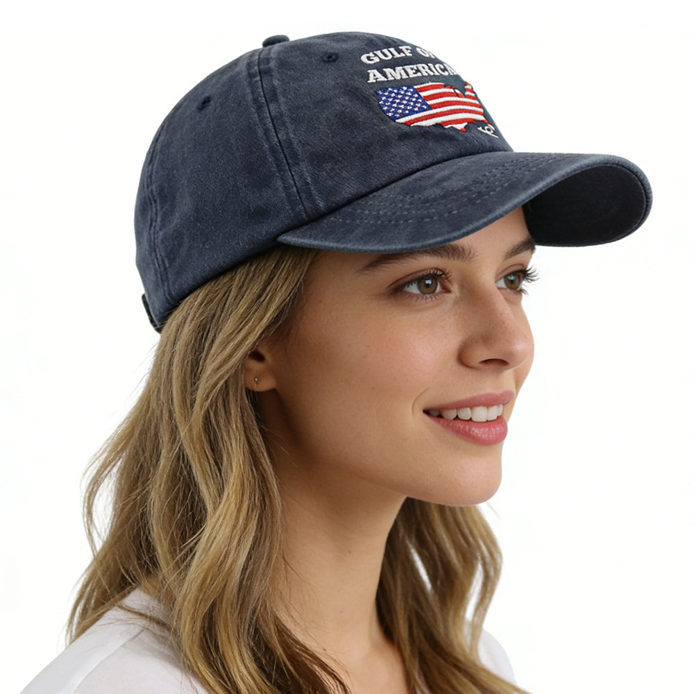 Gulf of America Patriotic Baseball Cap - 2 Pack American Flag Hats for Men & Women