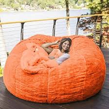 7-Foot Giant Bean Bag Chair | Ultra-Soft Furry Plush Cover | Machine Washable Lounger for Adults & Teens