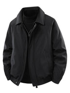 Men's Zip-Up Stretch Casual Jacket – 95% Polyester, 5% Spandex, Full Zip & Multi-Pocket