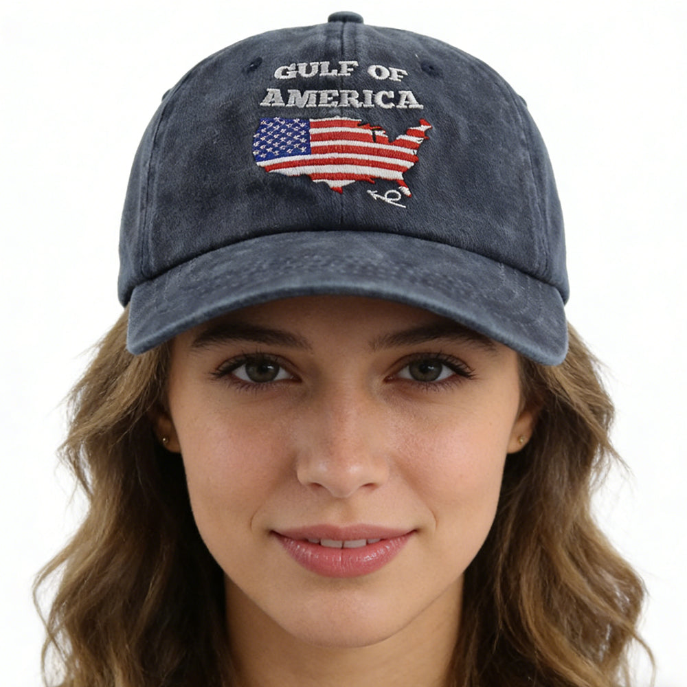 Gulf of America Patriotic Baseball Cap - 2 Pack American Flag Hats for Men & Women