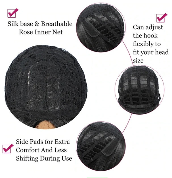 Brazilian Lace Front Wig - Long Curly Human Hair Wig for Women, Natural Black 25 Inch