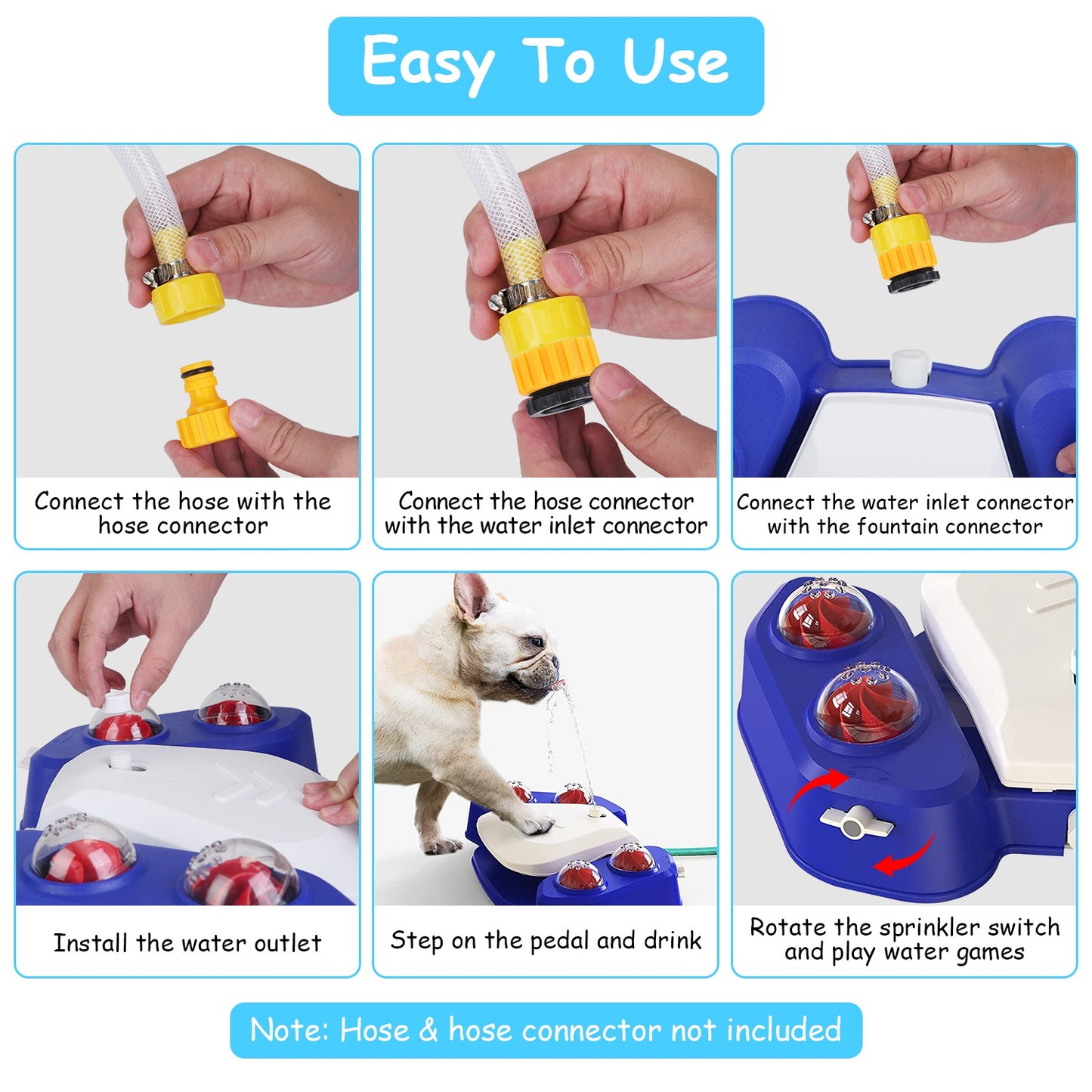 Outdoor Dog Water Fountain - Step-Activated Automatic Pet Drinking & Sprinkler Station