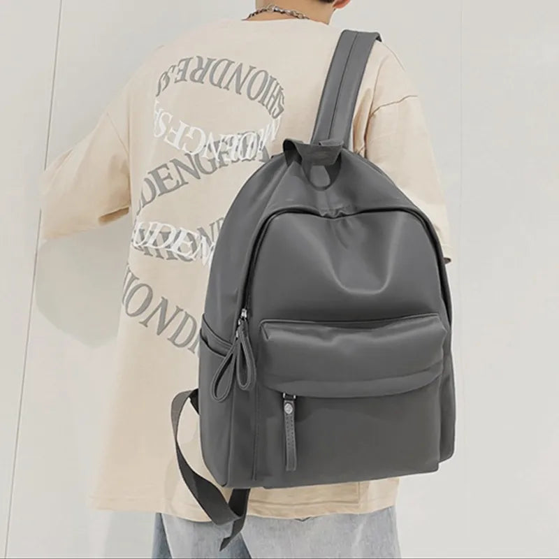 PU Leather Zip Backpack – Large Structured Bag for Women