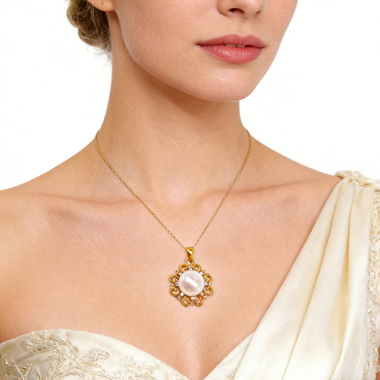 24K Gold Sun Pendant Necklace - Dainty Layering Choker for Women