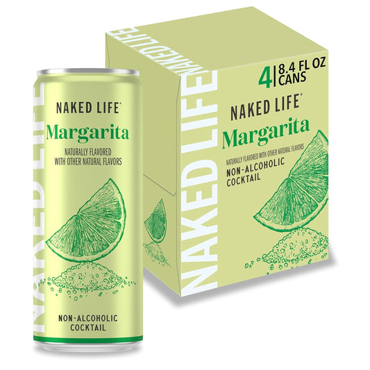 Naked Life Non-Alcoholic Margarita | Zero Sugar | 8.4 fl. oz. (4 Pack)