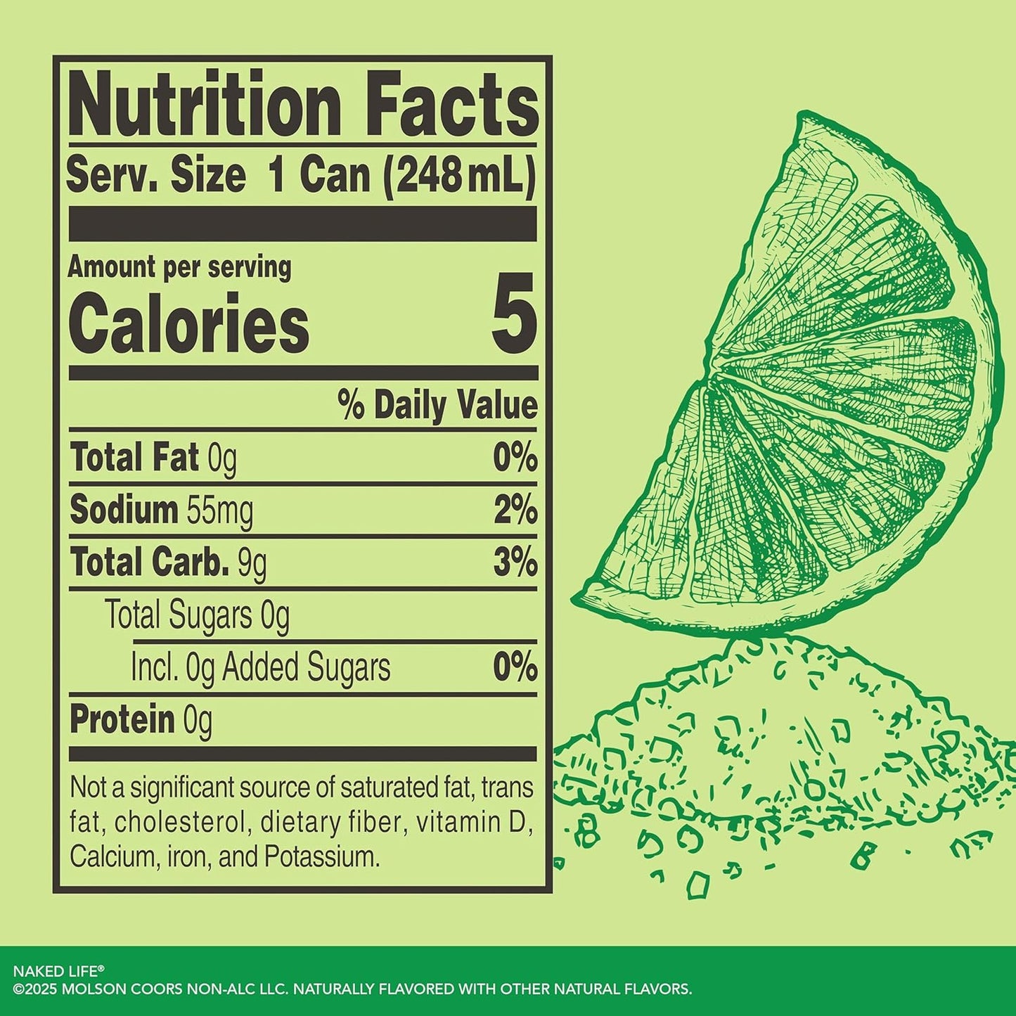 Naked Life Non-Alcoholic Margarita | Zero Sugar | 8.4 fl. oz. (4 Pack)