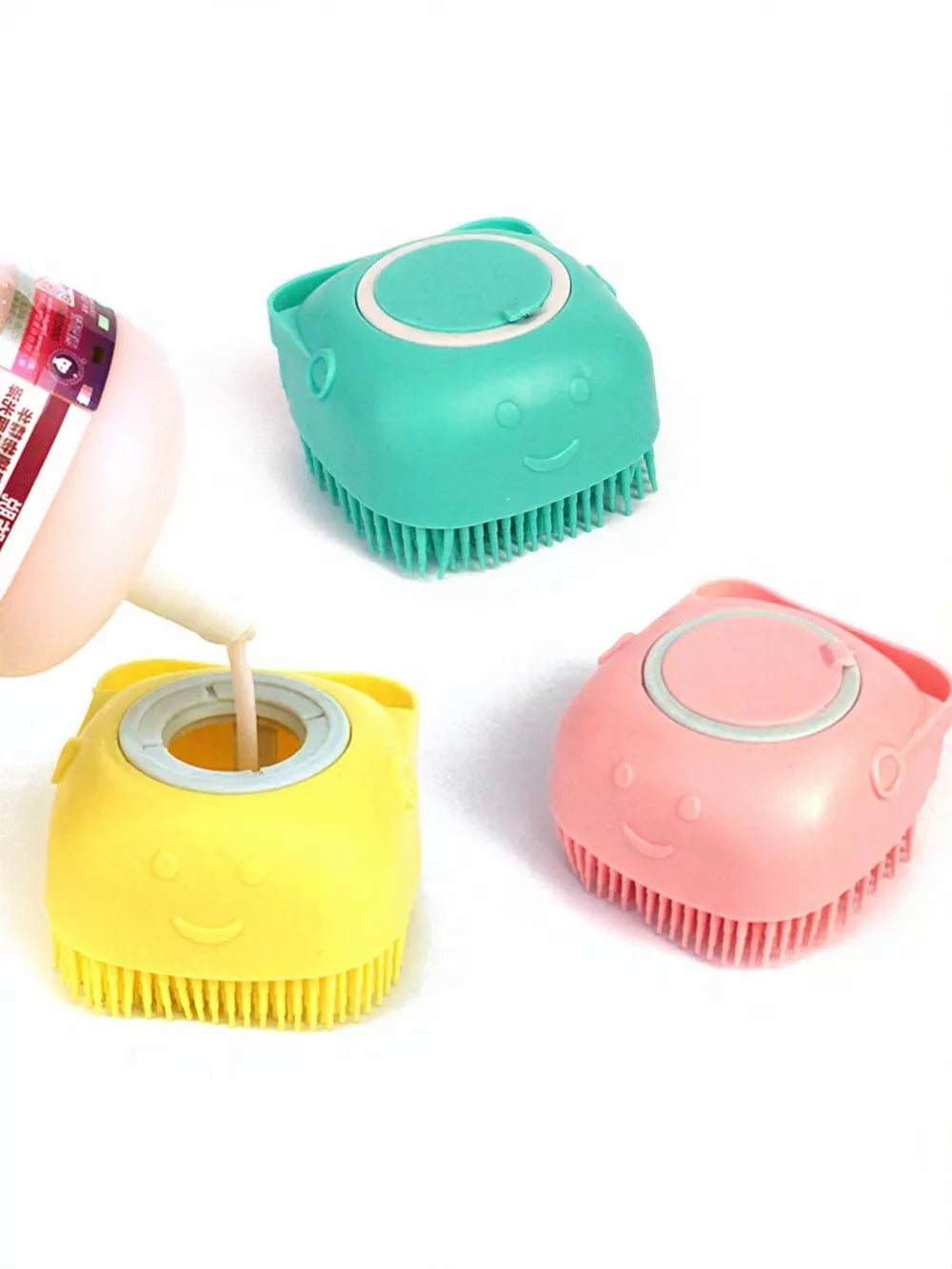 Silicone Pet Bath Brush & Grooming Massager – Dogs & Cats