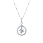 1 Carat Moissanite Pendant Necklace | Sterling Silver, Platinum Plated