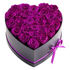 Preserved Rose Heart Box - 27 Real Eternal Roses, Luxury Forever Flowers Gift for Her