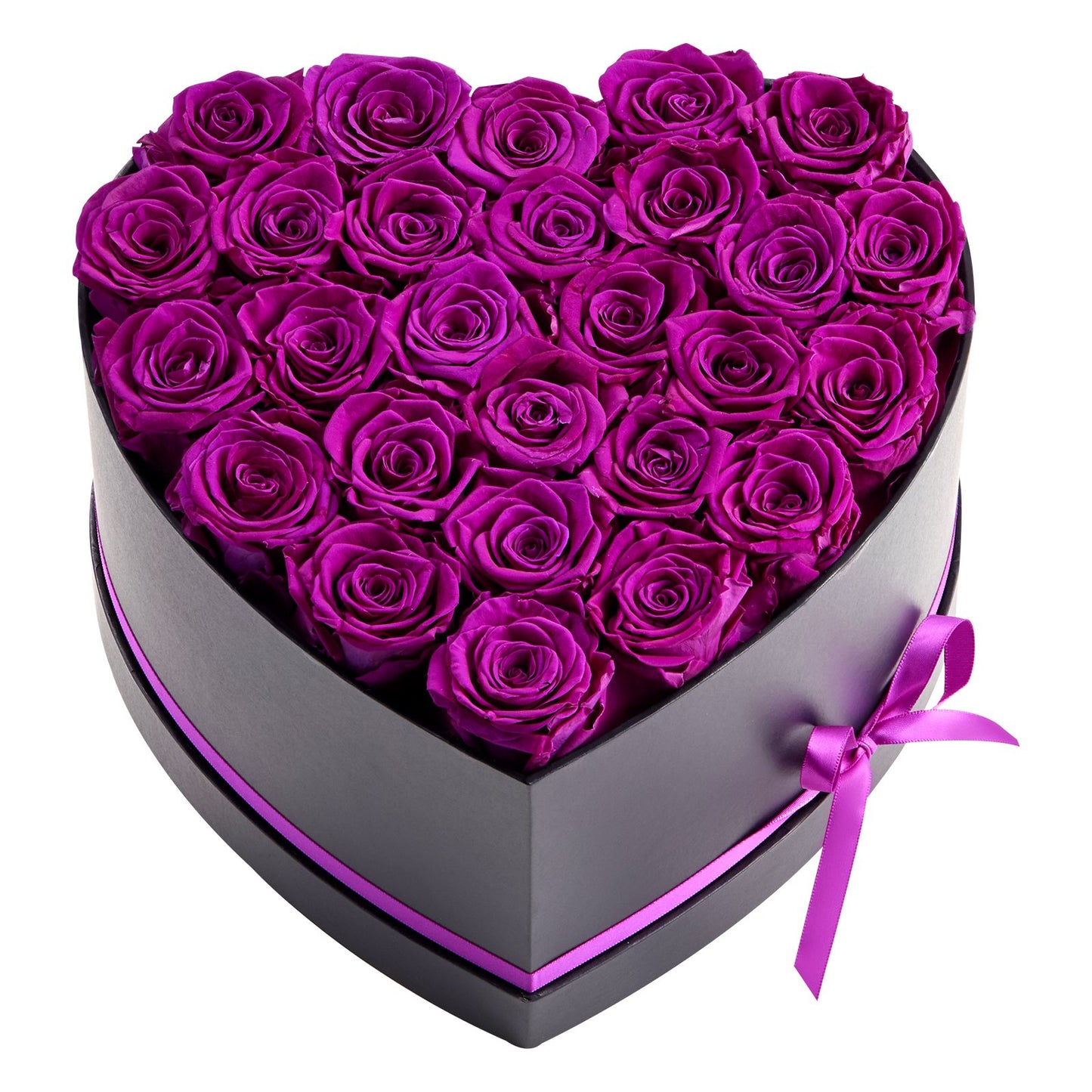 Preserved Rose Heart Box - 27 Real Eternal Roses, Luxury Forever Flowers Gift for Her