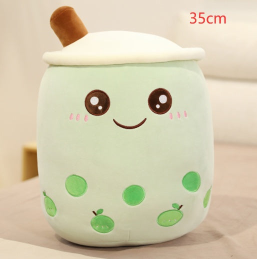 Boba Tea Plush Pillow - Cute Bubble Tea Stuffed Animal Cushion for Kids & Adults