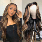 Long Curly Wig with Center Part Bangs - Heat Resistant Synthetic Fiber