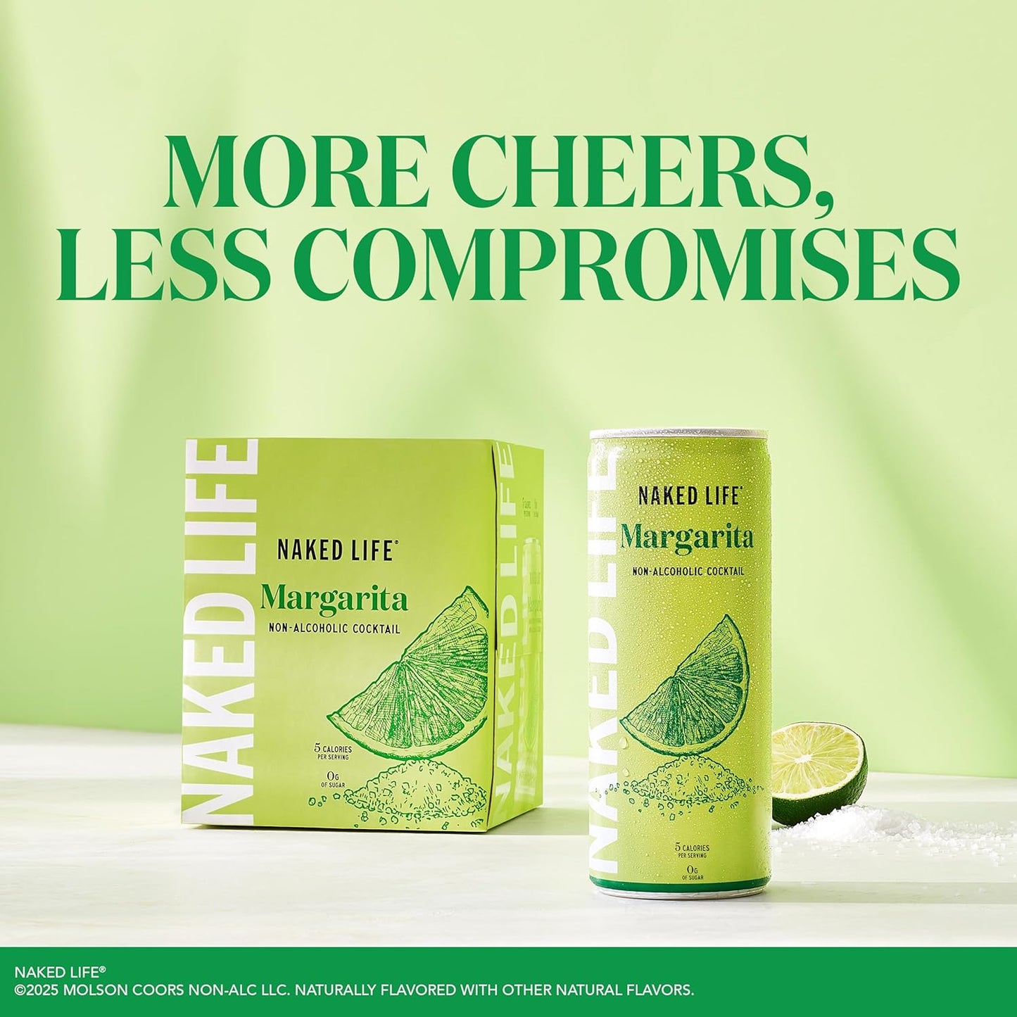 Naked Life Non-Alcoholic Margarita | Zero Sugar | 8.4 fl. oz. (4 Pack)