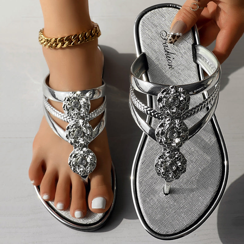 Women's Floral Beach Flip Flops - Lightweight Summer Sandals