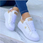 Women's Metallic Platform Sneakers | Lace-Up Low-Top Casual Shoes – 4 Colors
