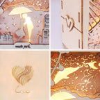 3D Wooden Love Puzzle Night Light – Romantic DIY Model Kit | Ambient Desk Lamp Gift for Women