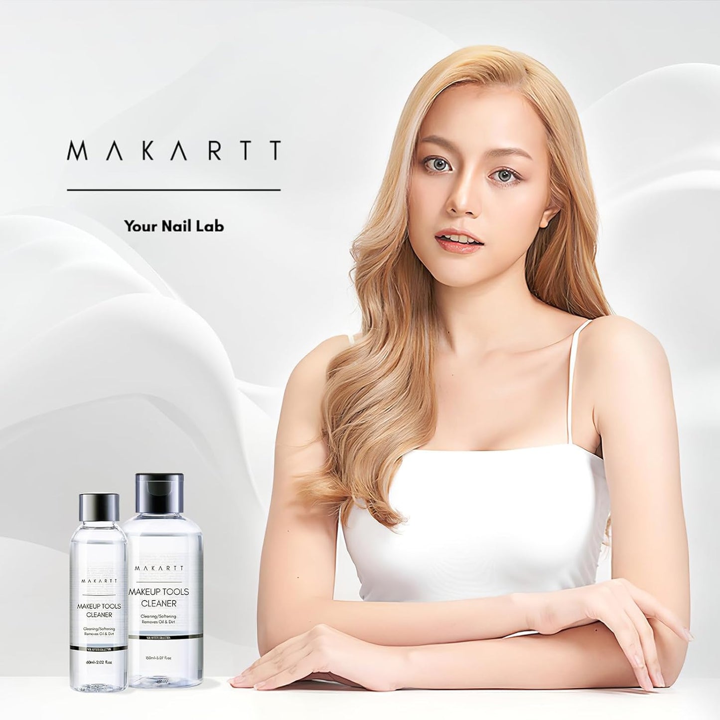 Brush Cleaner Solution: Deep Cleaning for Makeup and Nail Brushes, Sponges, and Powder Puffs, Hypoallergenic Formula, Removes Residue from Cosmetic Tools Cruelty-Free(2.02 Fl Oz)