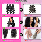 Body Wave Human Hair Bundle Extensions | 100% Virgin Hair | 100g Natural Black | 12–28 Inch