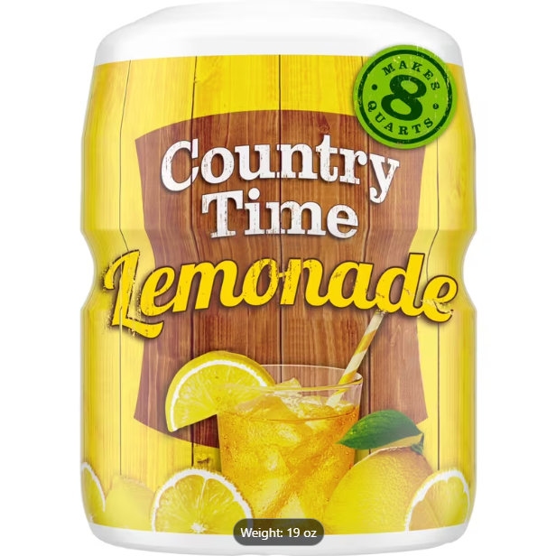 Country Time Lemonade Powdered Drink Mix – 3-Pack (19oz Canisters) | Real Sugar, No Artificial Sweeteners