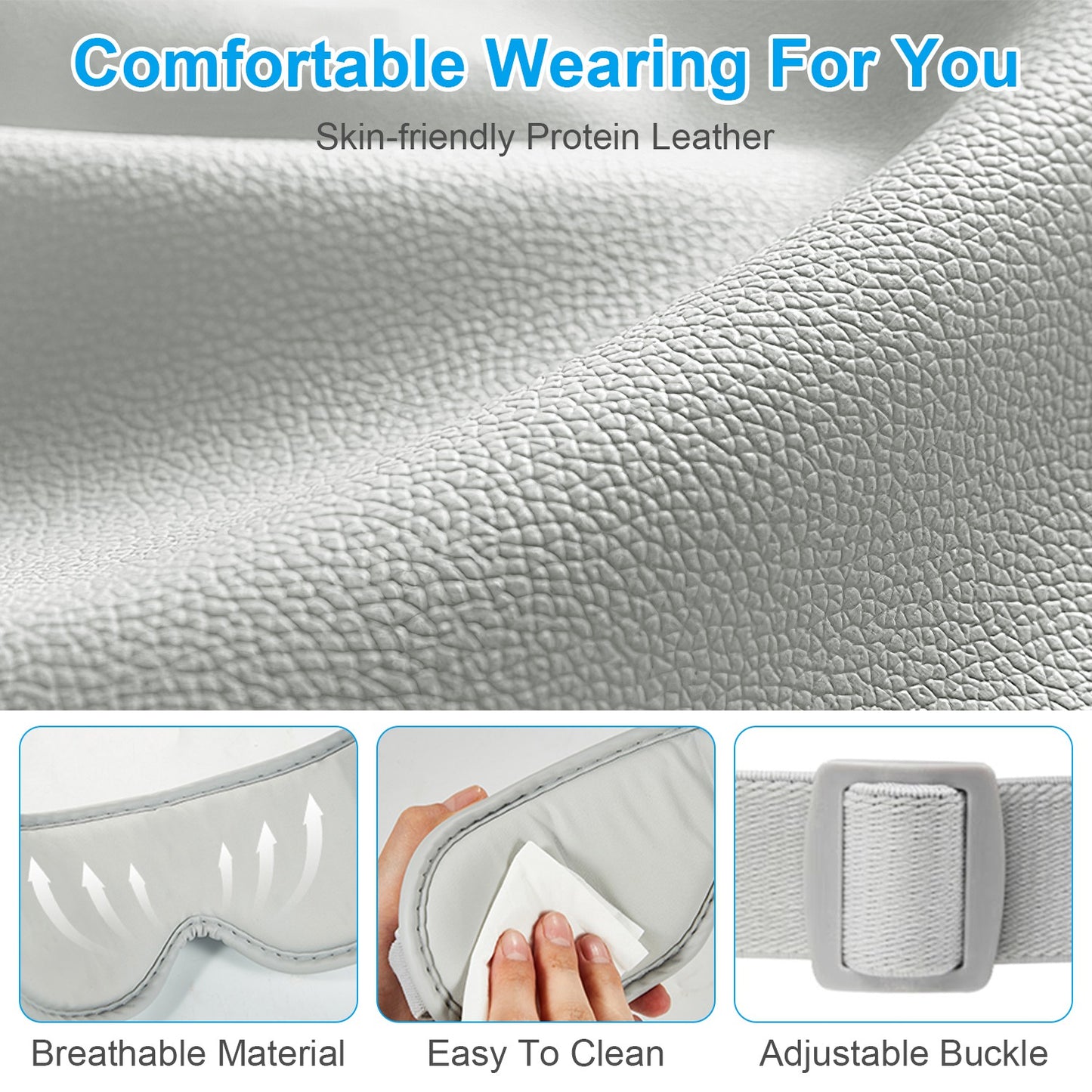 Rechargeable Eye Massager with Heat & Bluetooth Music – Eye Strain, Migraine & Fatigue Relief