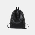 PU Leather Zip Backpack – Large Structured Bag for Women
