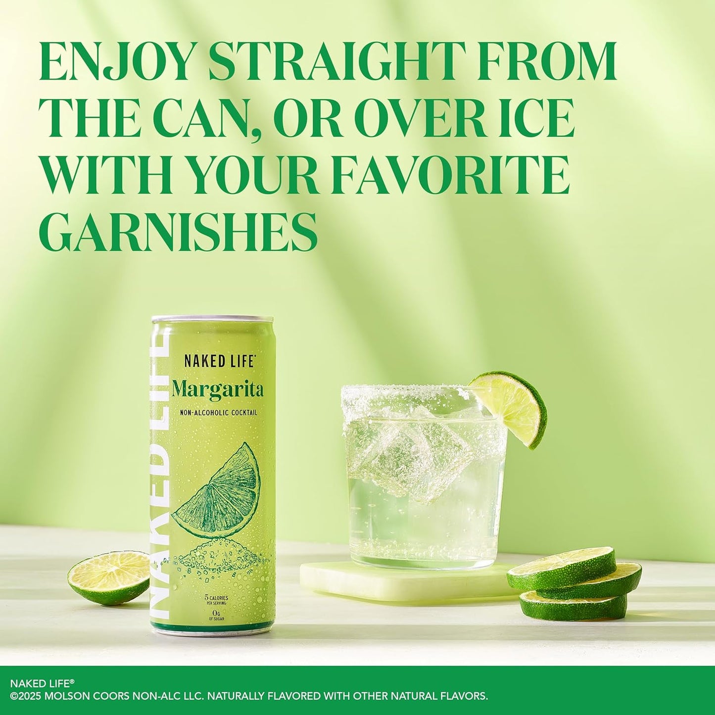 Naked Life Non-Alcoholic Margarita | Zero Sugar | 8.4 fl. oz. (4 Pack)