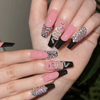 Diamond Snake Press-On Nails | 24-Piece Square Fake Nails with Adhesive Tabs